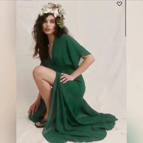 Reformation Winslow Green Maxi Dress XS B951 - Picture 3 of 6